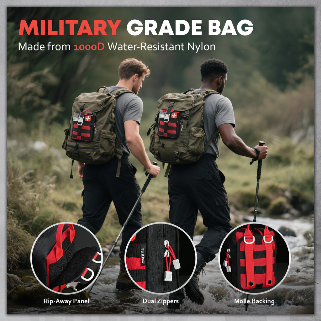 242Pcs First Aid & Survival Kit Molle System IFAK Medical Kit, CT20501-Red