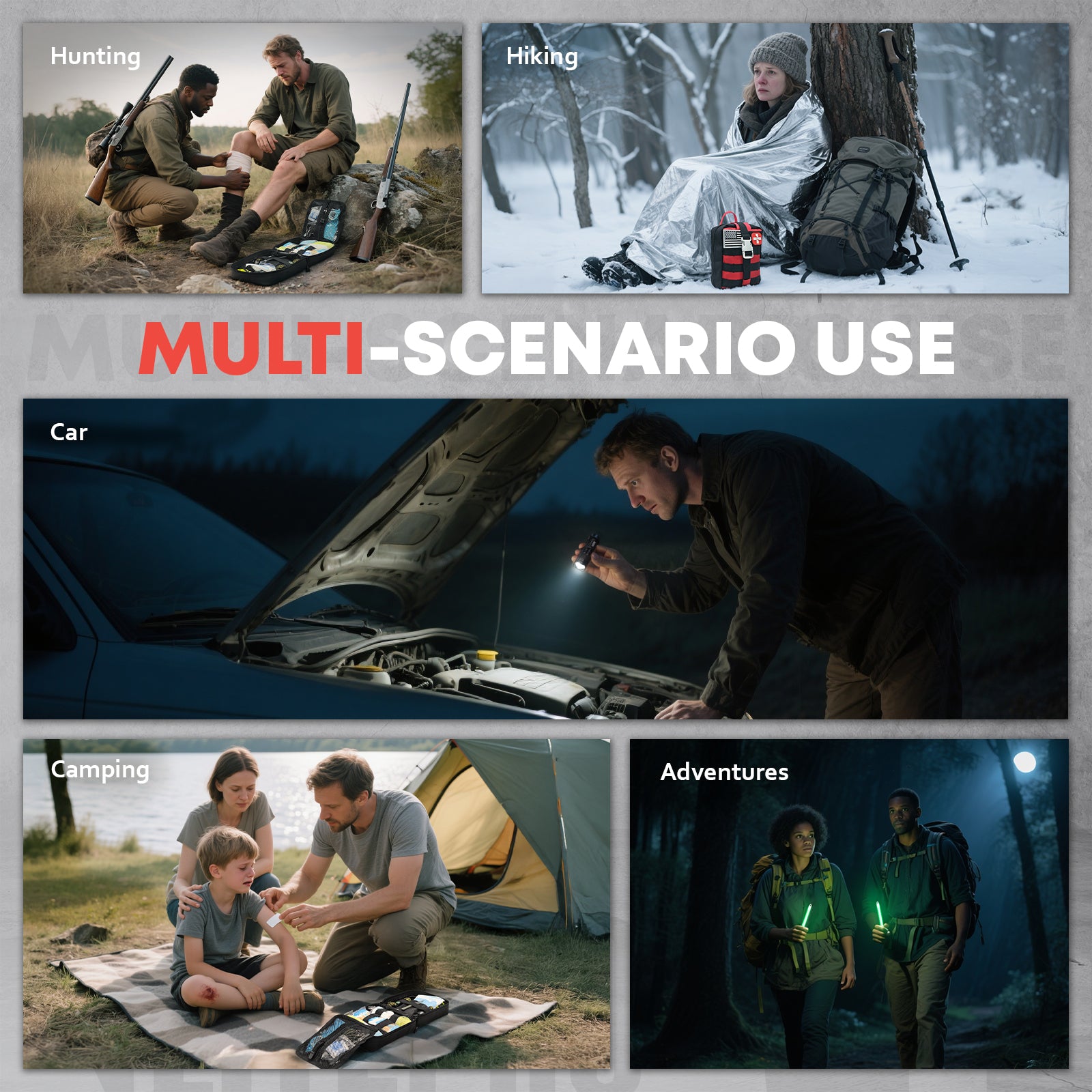 242Pcs First Aid & Survival Kit Molle System IFAK Medical Kit, CT20501-Red