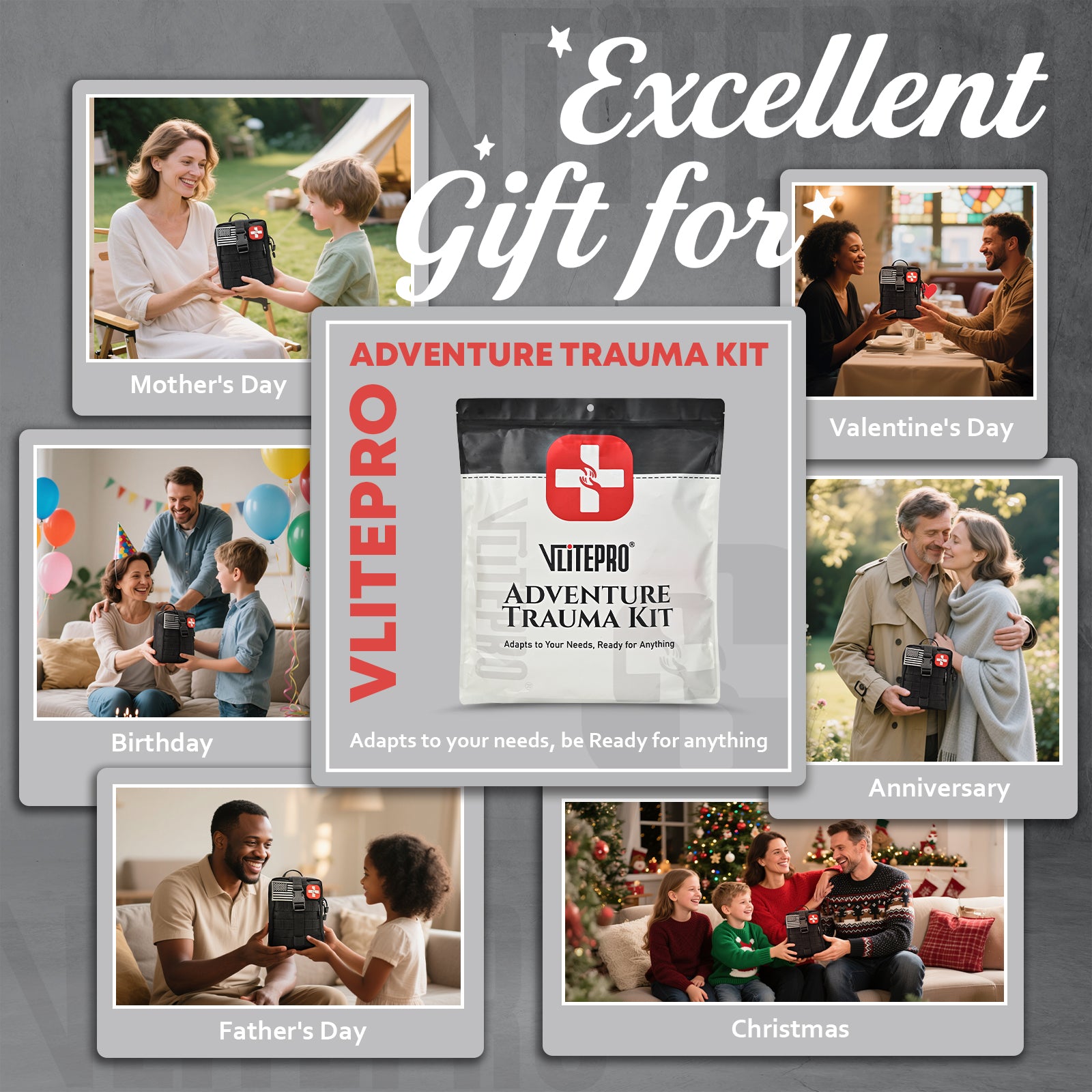 242 Piece First Aid & Survival Kit – Molle Pouch IFAK, CT20501-BLACK