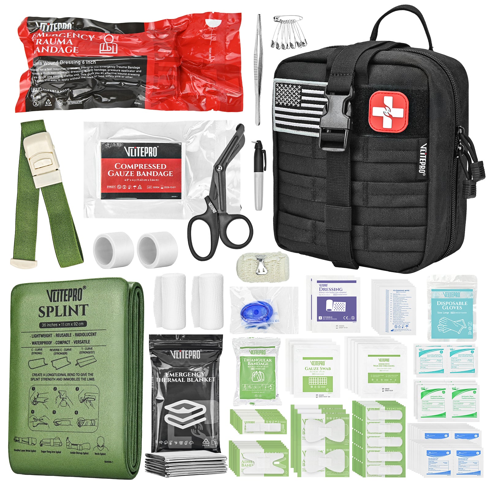 Trauma First Aid Kit - IFAK Trauma Kit,  CT20502-Black