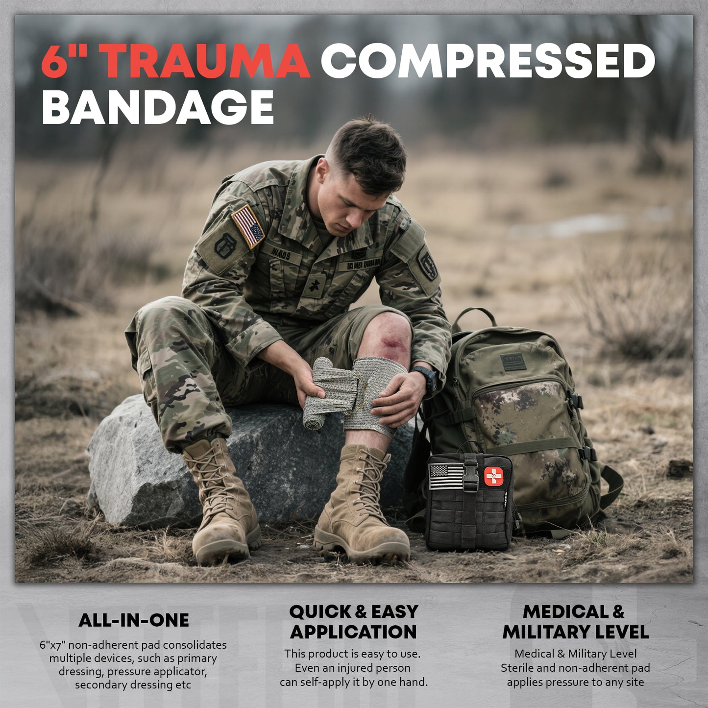 Vlitepro Survival First Aid Kit - IFAK Trauma Kit,  CT20502-Green