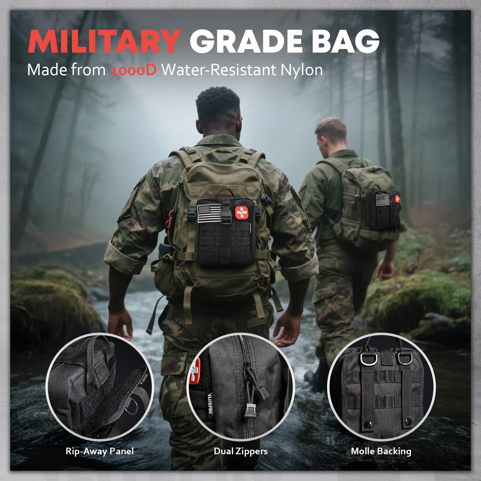 Trauma First Aid Kit - IFAK Trauma Kit,  CT20502-Black