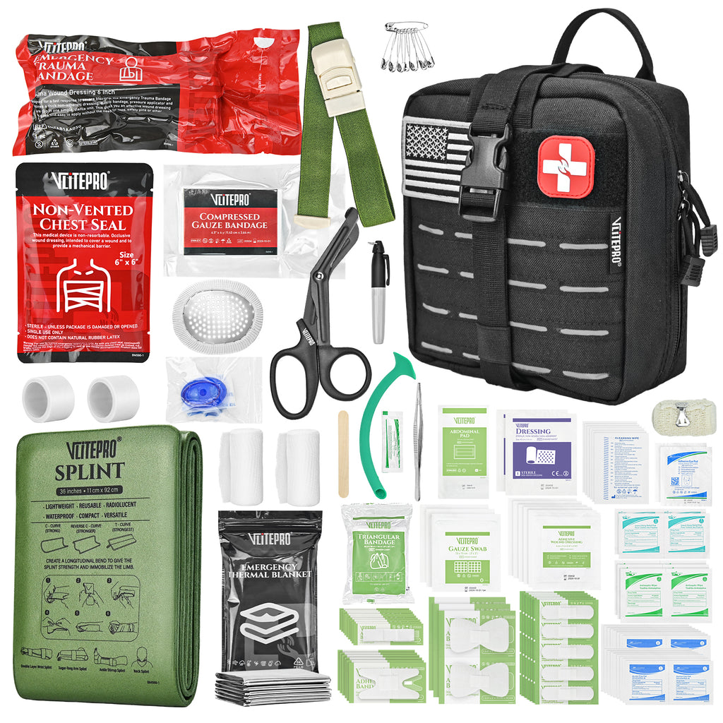 Advanced Trauma First Aid Kit - Emergency Camping Gear with Tourniquet Kit,CT20503-Black