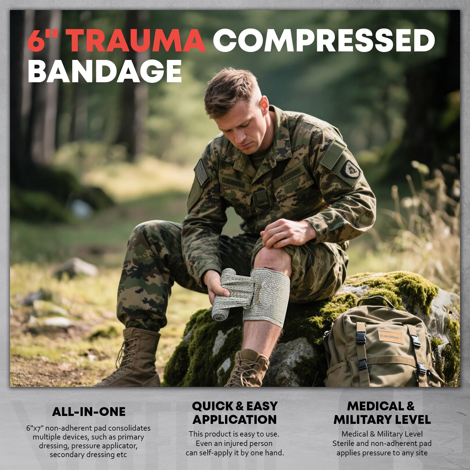 Advanced Trauma First Aid Kit - Emergency Camping Gear with Tourniquet Kit,CT20503-Black