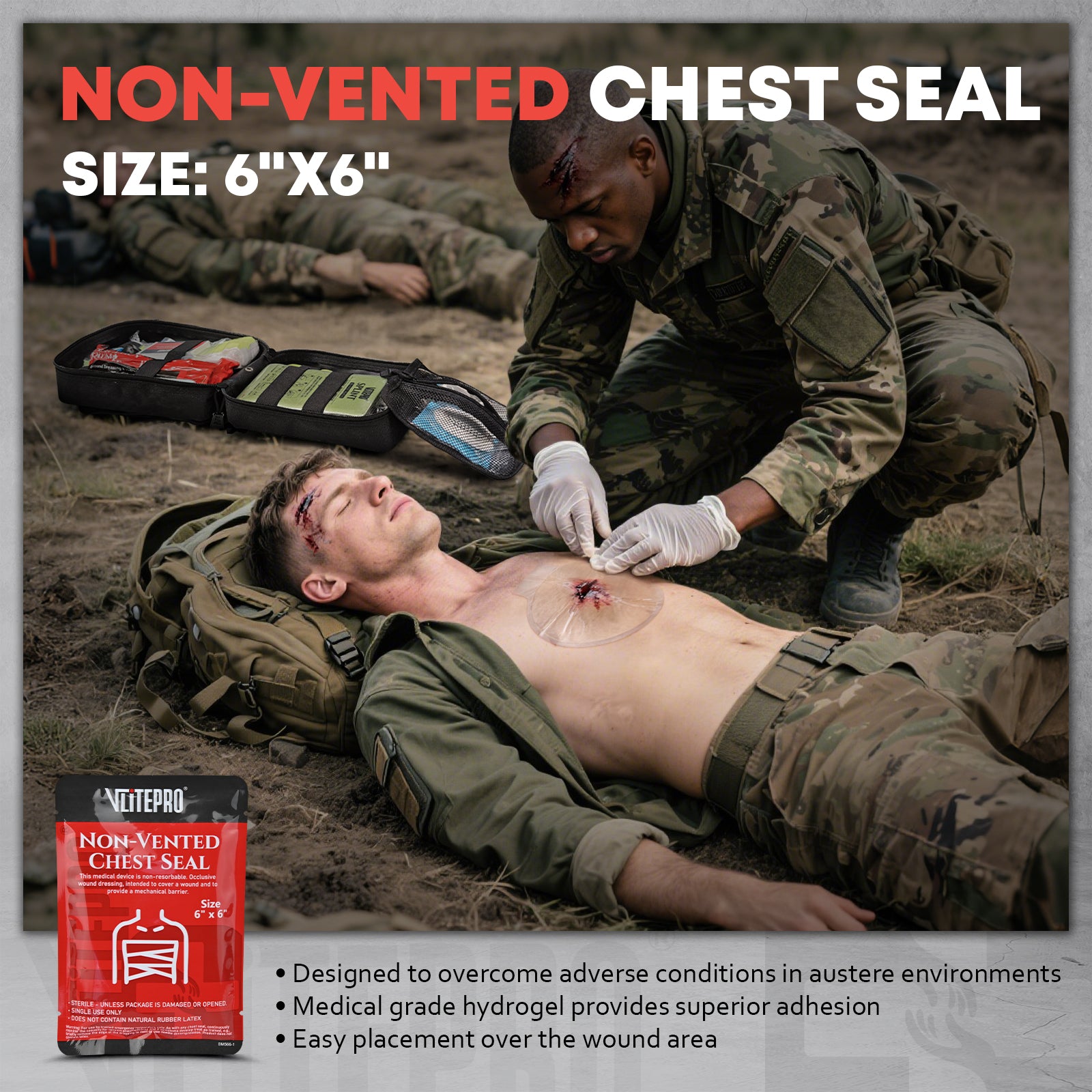 Advanced Trauma First Aid Kit - Emergency Camping Gear with Tourniquet Kit,CT20503-Black