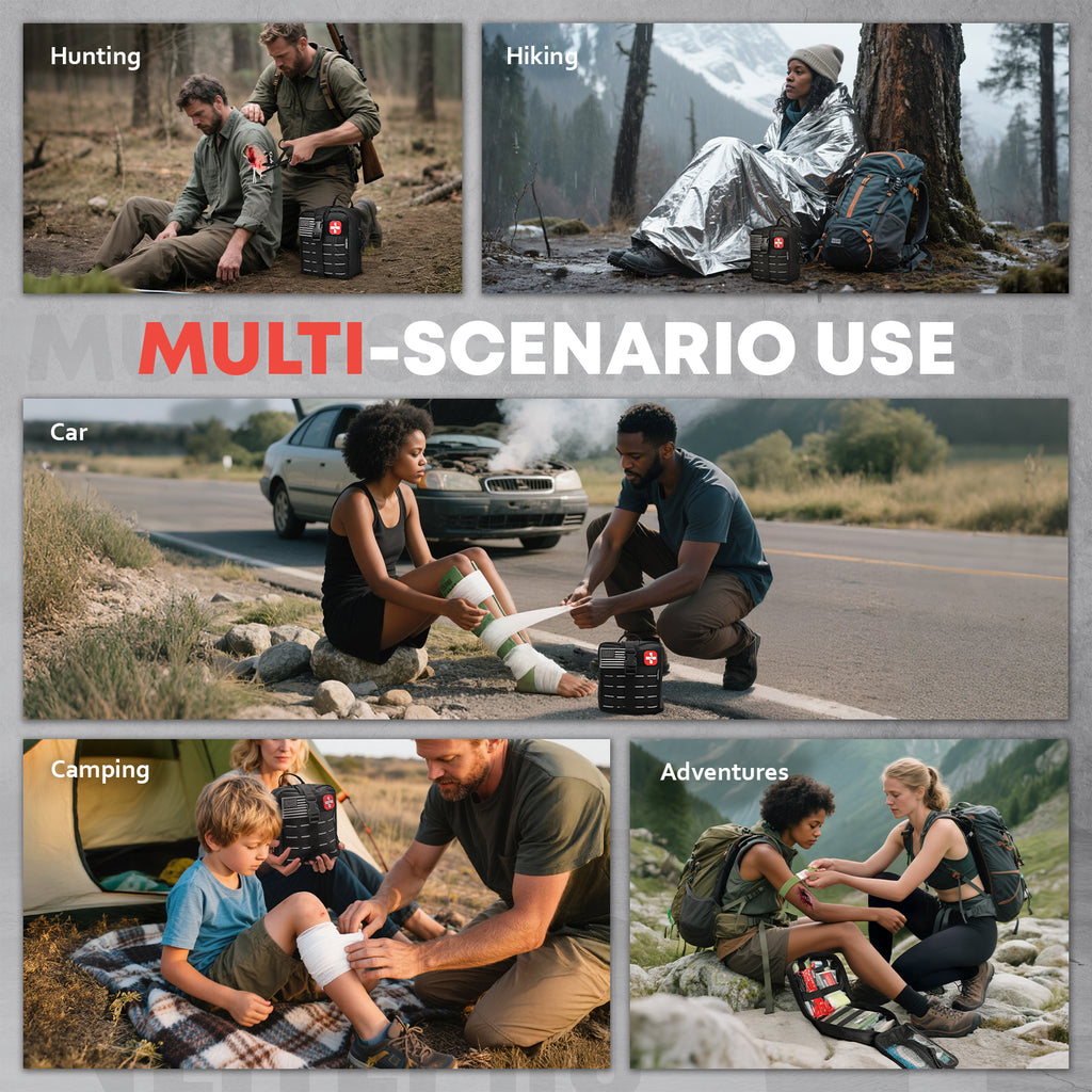 Advanced Trauma First Aid Kit - Emergency Camping Gear with Tourniquet Kit,CT20503-Black