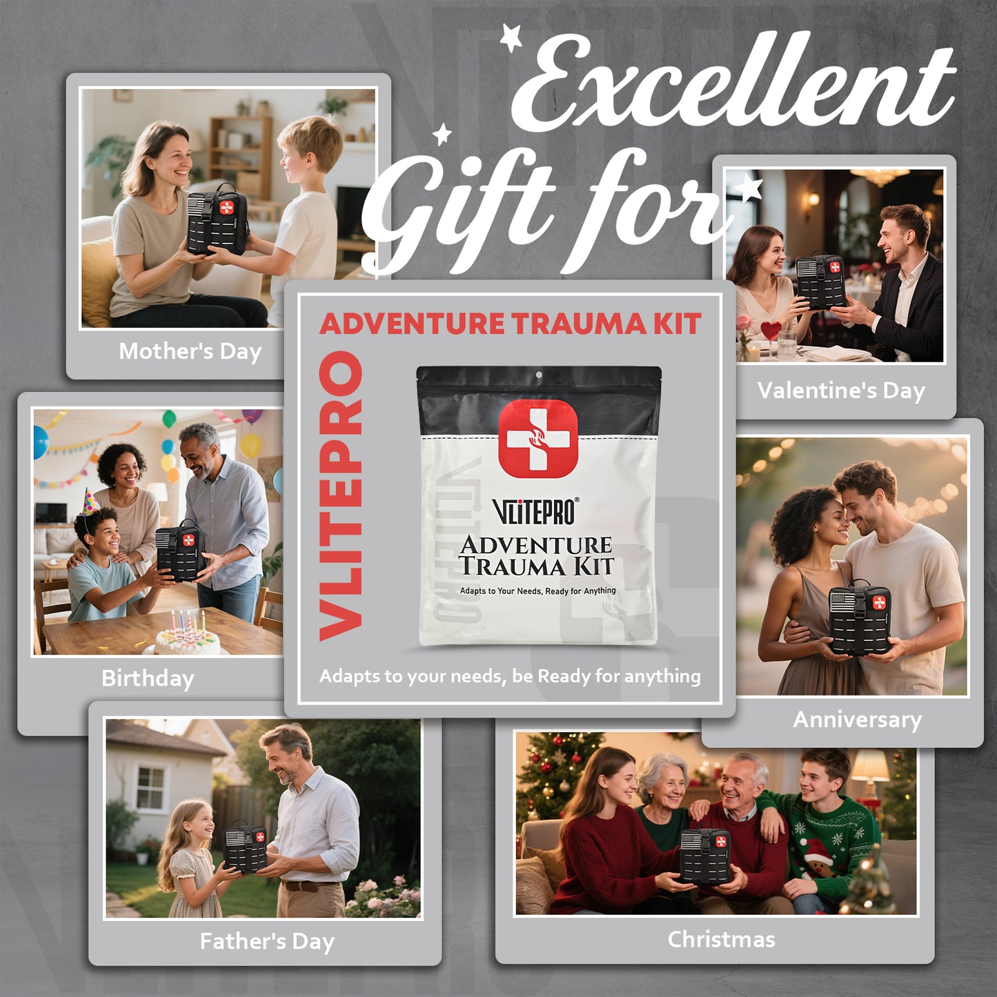 Vlitepro 144-Piece Advanced Trauma First Aid Kit - CT20503-Brown